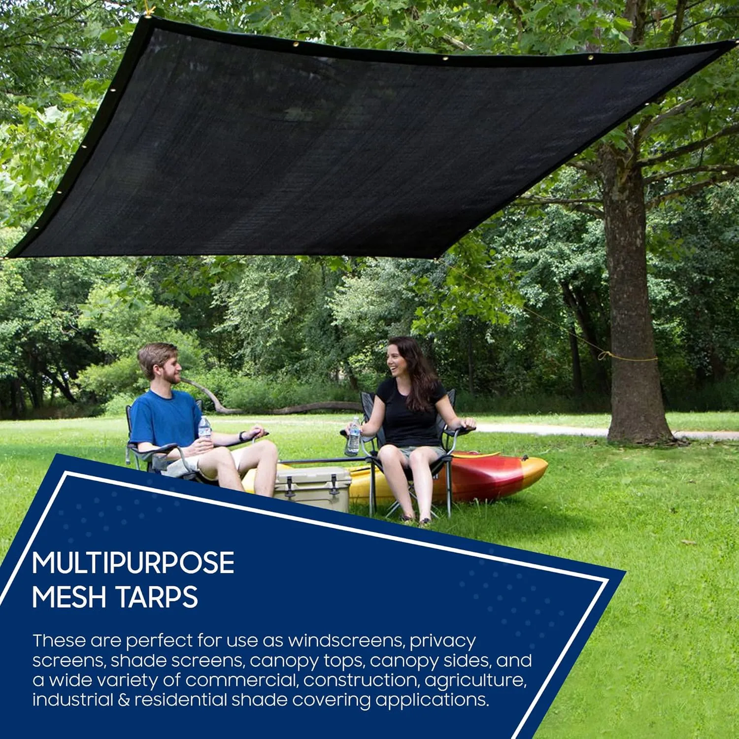Tarps Now 8x16 ft Heavy Duty Mesh Tarp, 75% Sunblock Shade Cloth with Grommets & Reinforced Edges, Useful for Dump Trucks, Patio Privacy Screen, Wind Block, Canopies, & Pool Cover-Black