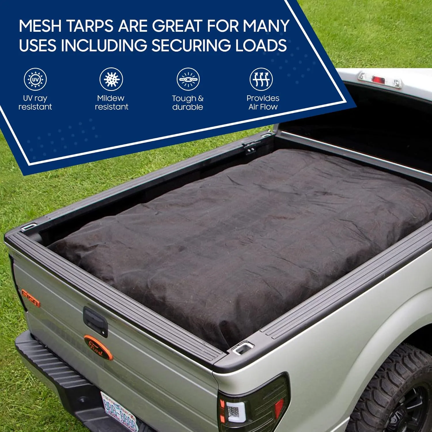 Tarps Now 8x16 ft Heavy Duty Mesh Tarp, 75% Sunblock Shade Cloth with Grommets & Reinforced Edges, Useful for Dump Trucks, Patio Privacy Screen, Wind Block, Canopies, & Pool Cover-Black