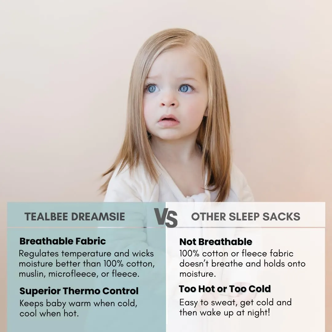 Tealbee Dreamsie: Toddler Wearable Blanket with Sleeves | Baby Sleep Bag with Feet and Sleeves for Walkers and Walking Baby. TOG 1.2 Toddler Sleep Suit to Keep Warm (3T-4T)