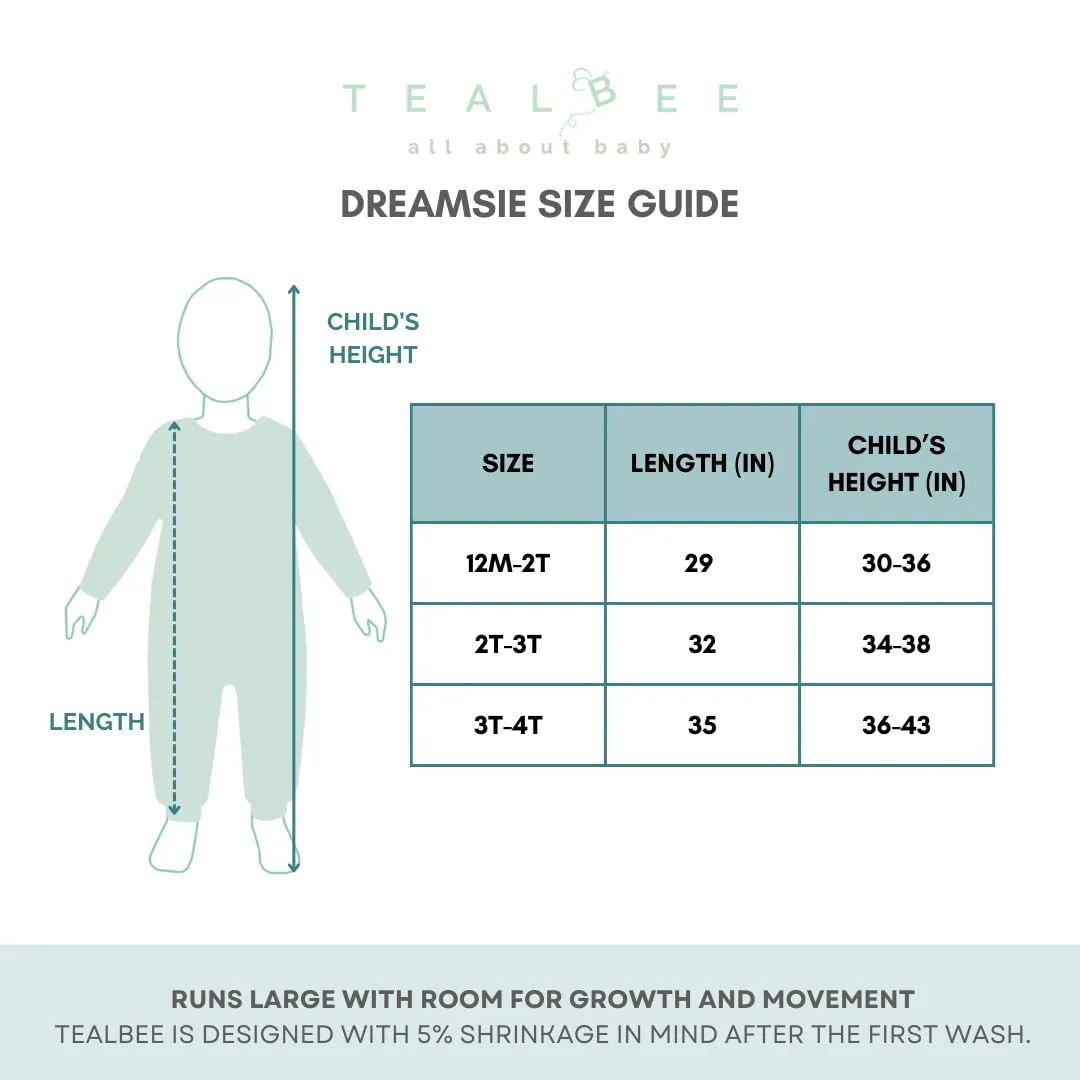 Tealbee Dreamsie: Toddler Wearable Blanket with Sleeves | Baby Sleep Bag with Feet and Sleeves for Walkers and Walking Baby. TOG 1.2 Toddler Sleep Suit to Keep Warm (3T-4T)
