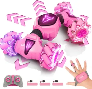 Tecnock Remote Control Car for Boys Girls, 2.4GHz 4WD Gesture Sensing RC Stunt Car Toys - 360° Rotating Double Sided Hand Controlled RC Cars with LED Lights, Gifts for Kids