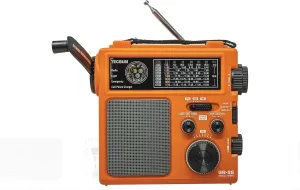 Tecsun GR-98 Hand Crank DSP AM/FM & 7-Band Shortwave Emergency Radio, Color Orange