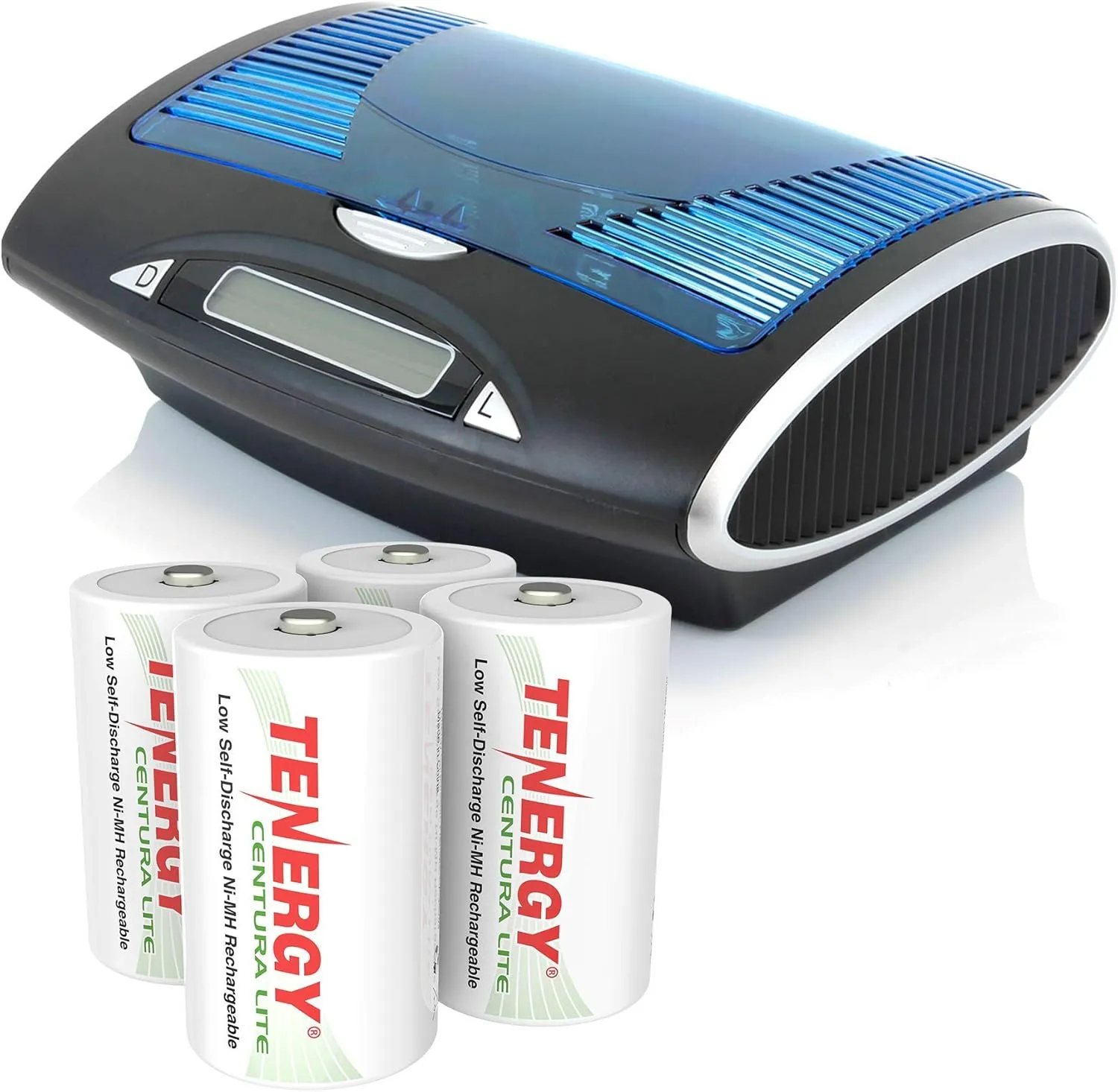 Tenergy Centura Lite Batteries D Size Rechargeable Batteries, Precharged 4 D Size Batteries, Ideal for Everyday Electronics with Heavy Daily Usage
