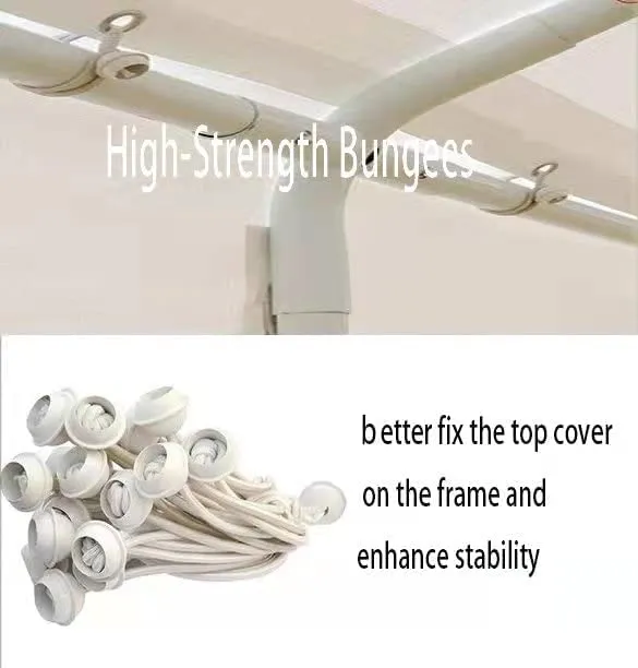 TGEHAP 12'x20' Carport Replacement Canopy Cover for Tent Car Garage Shelter Top Tarp Cover with Ball Bungees (Only Only Top Cover, Frame is not