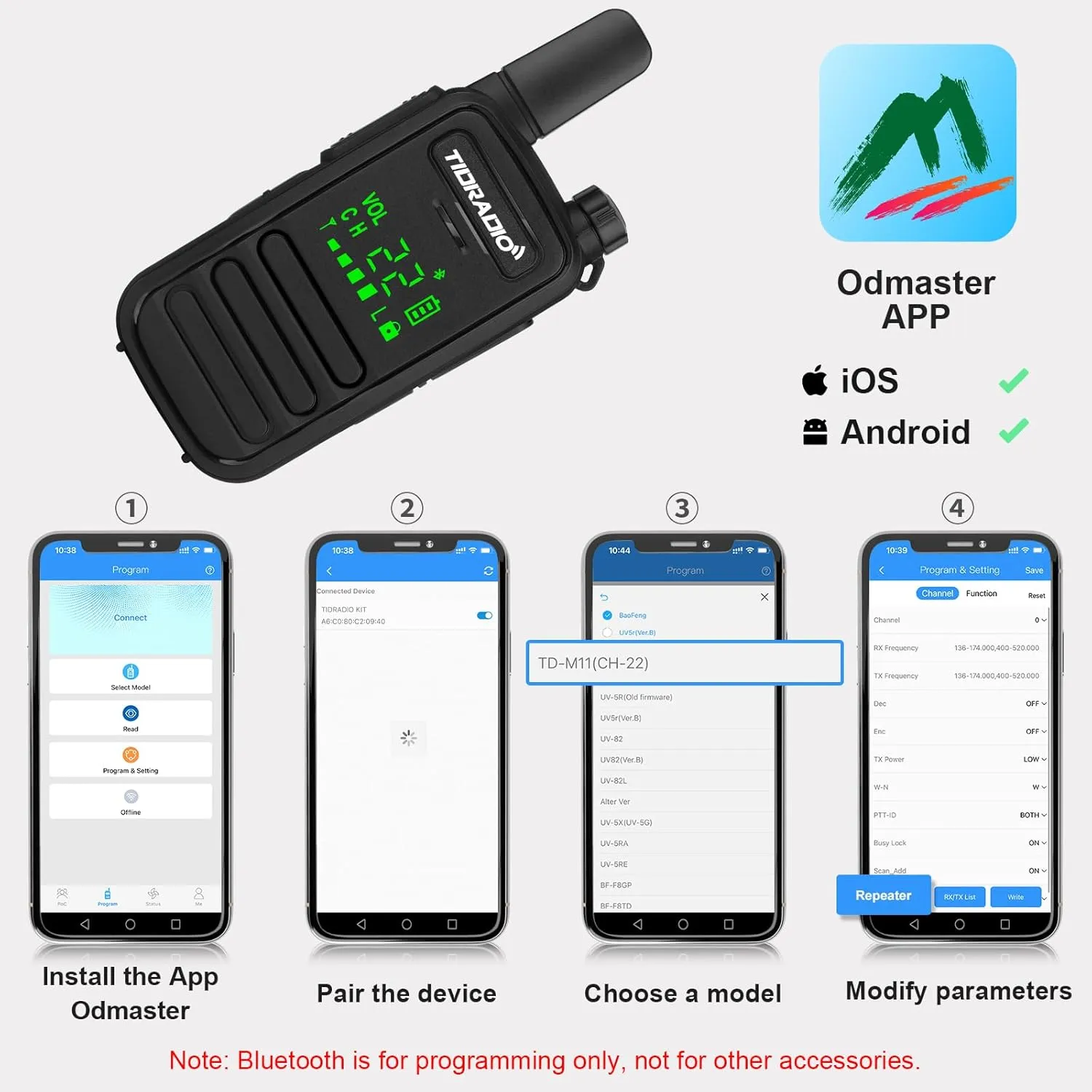 TIDRADIO TD-M11 Walkie Talkies Waterproof IP67 FRS Long Range Two Way Radio with LED Display,NOAA Weather,Walky Talkiy for Industry, Security Work (2 Pack)