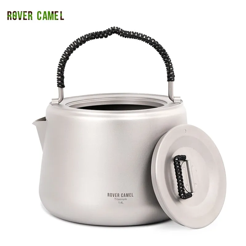 Titanium 1.4L Outdoor Camping Heating Water Kettle