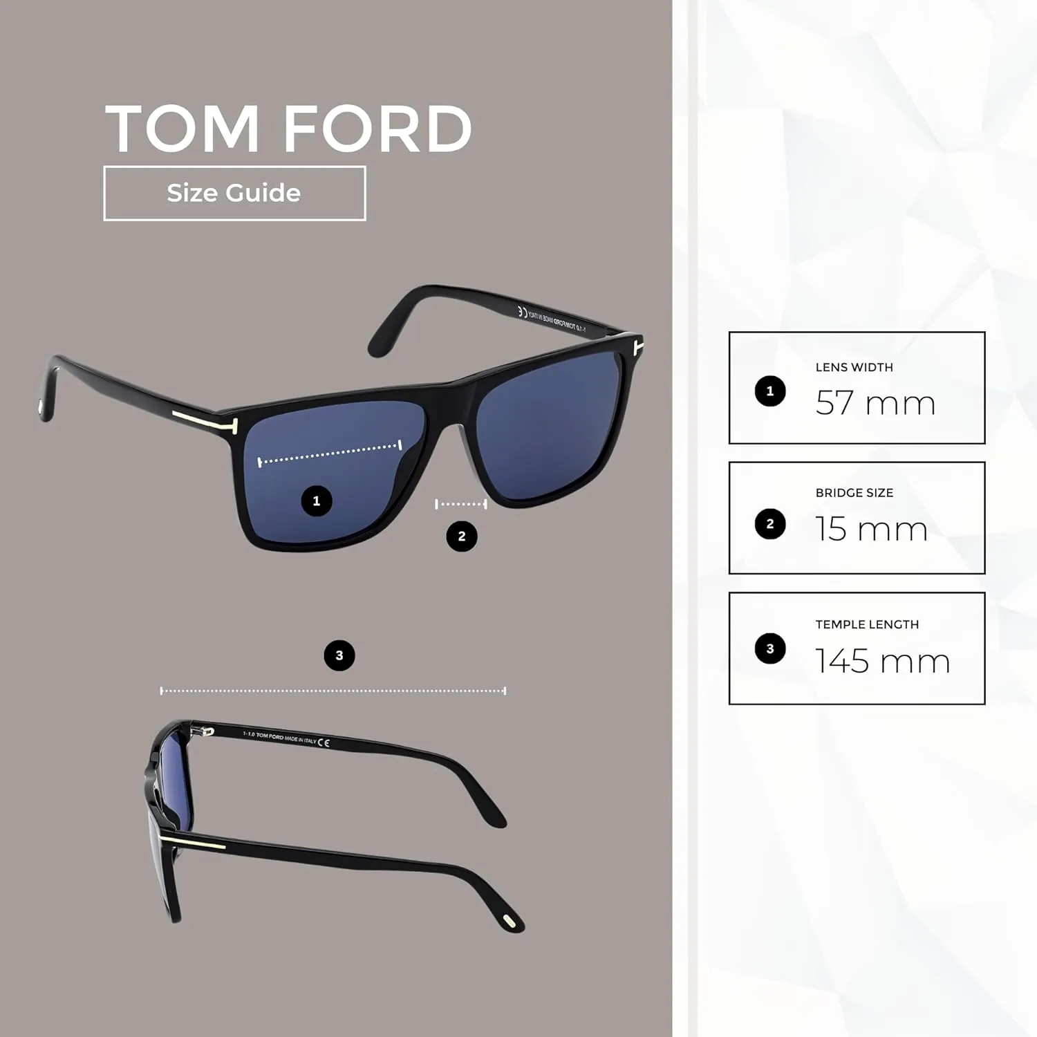 Tom Ford Fletcher FT0832 Square Sunglasses for Men   BUNDLE With Designer iWear Eyewear Kit