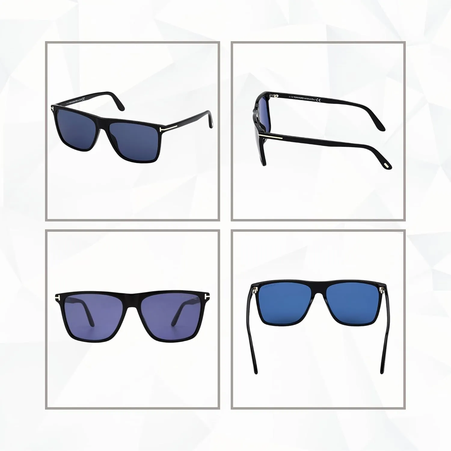 Tom Ford Fletcher FT0832 Square Sunglasses for Men   BUNDLE With Designer iWear Eyewear Kit