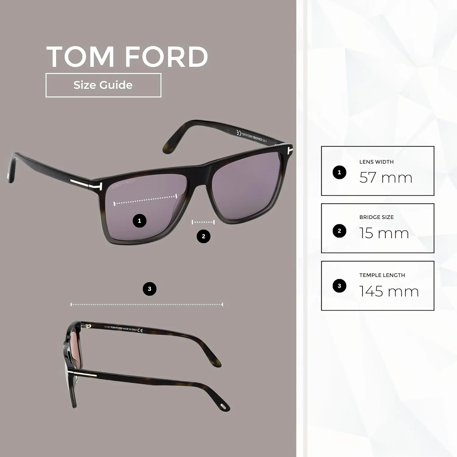 Tom Ford Fletcher FT0832 Square Sunglasses for Men   BUNDLE With Designer iWear Eyewear Kit