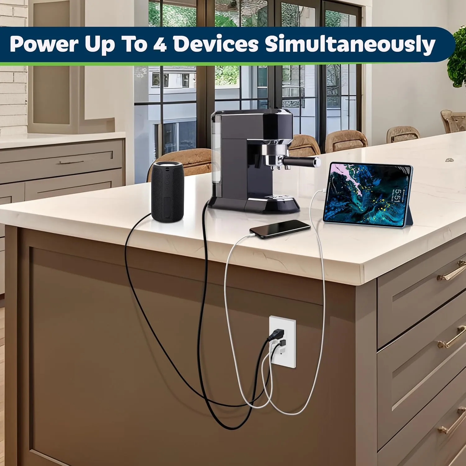TOPGREENER USB Outlet, Type C USB Wall Charger Outlet, 15 Amp TR Receptacle Plug, Charging Power Outlet with USB Ports, Electrical USB Socket, Wall Plate Included, TU21536AC-W-10PCS, White, 10 Pack