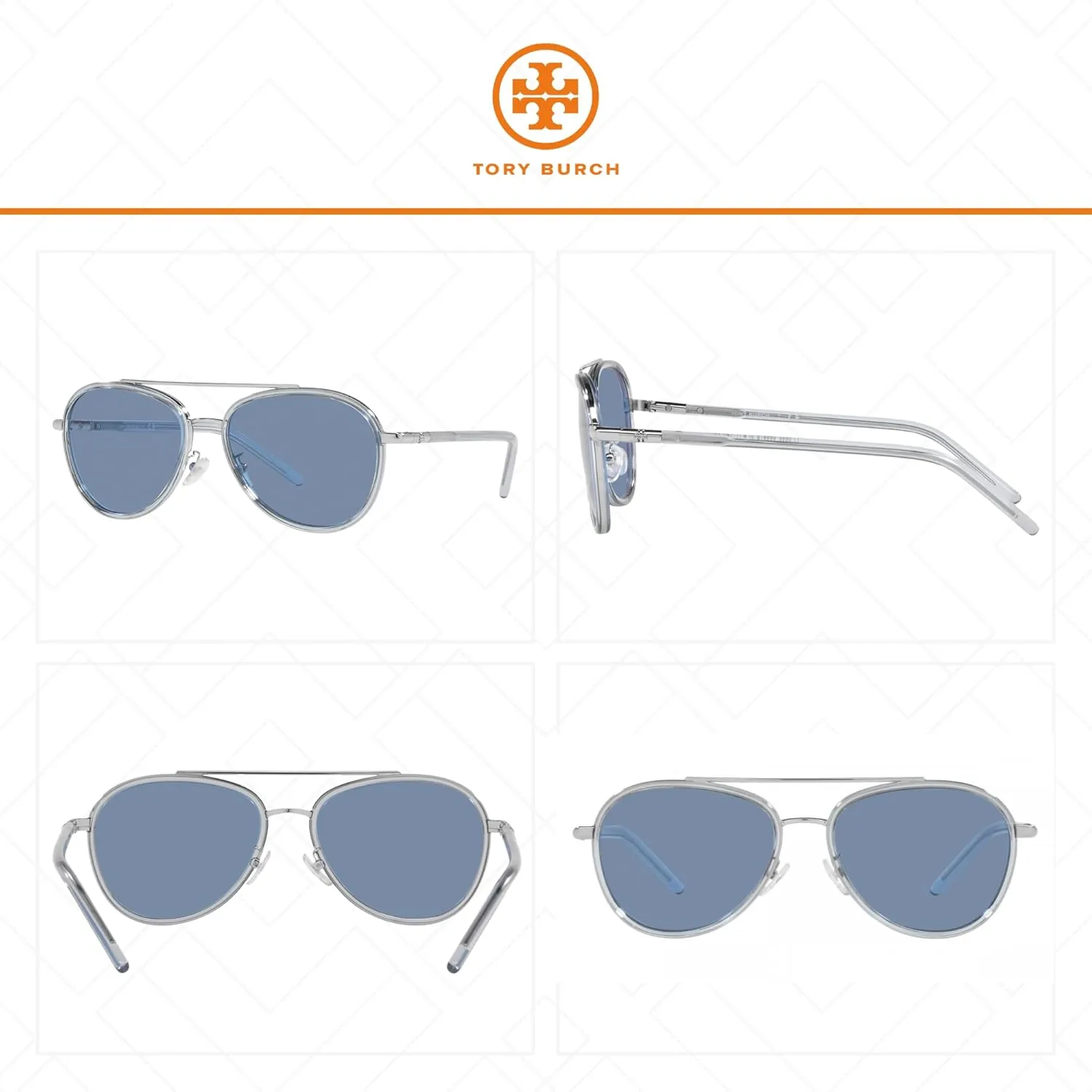 Tory Burch TY6089 Aviator Sunglasses for Women   BUNDLE With Designer iWear Eyewear Kit