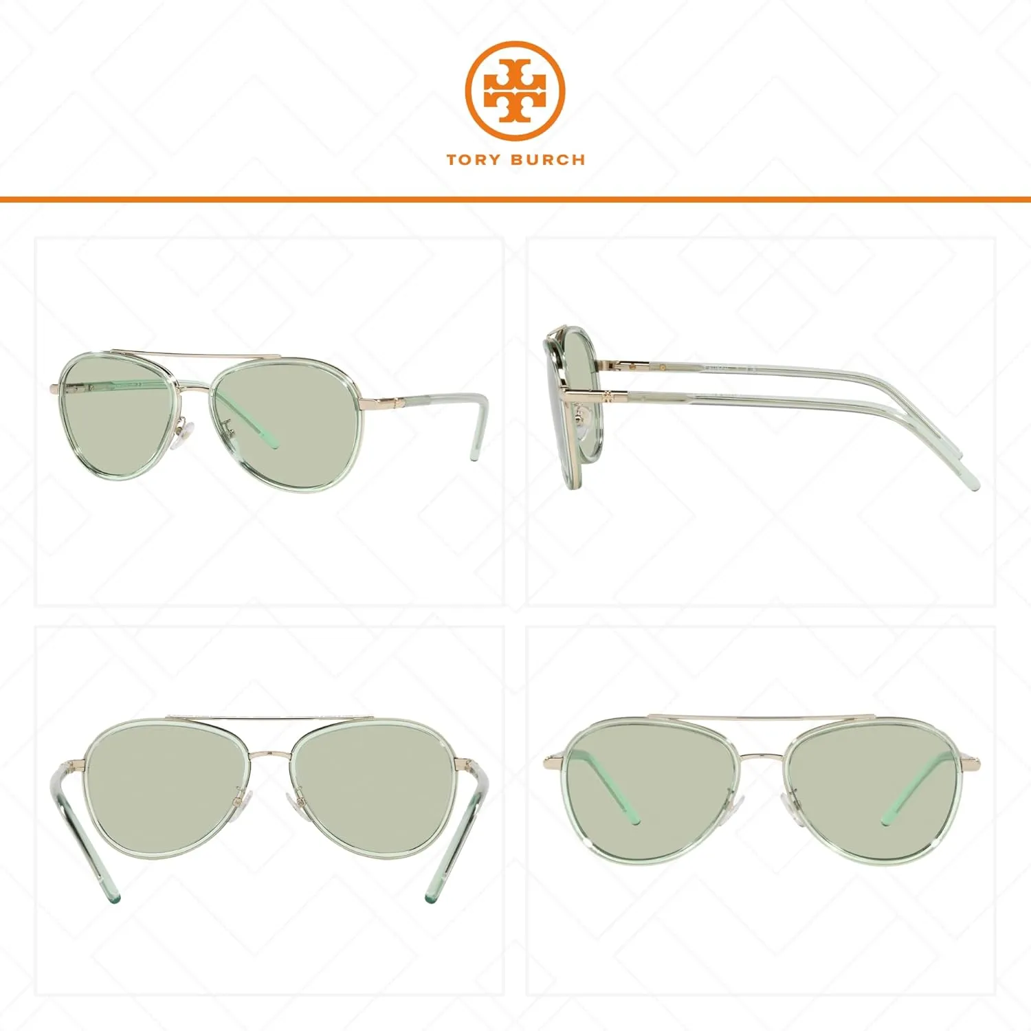 Tory Burch TY6089 Aviator Sunglasses for Women   BUNDLE With Designer iWear Eyewear Kit