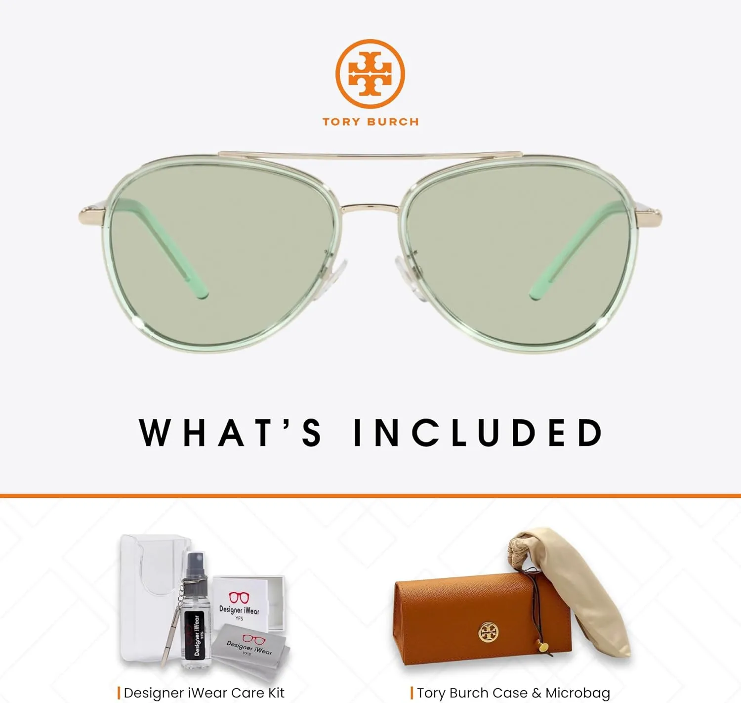 Tory Burch TY6089 Aviator Sunglasses for Women   BUNDLE With Designer iWear Eyewear Kit
