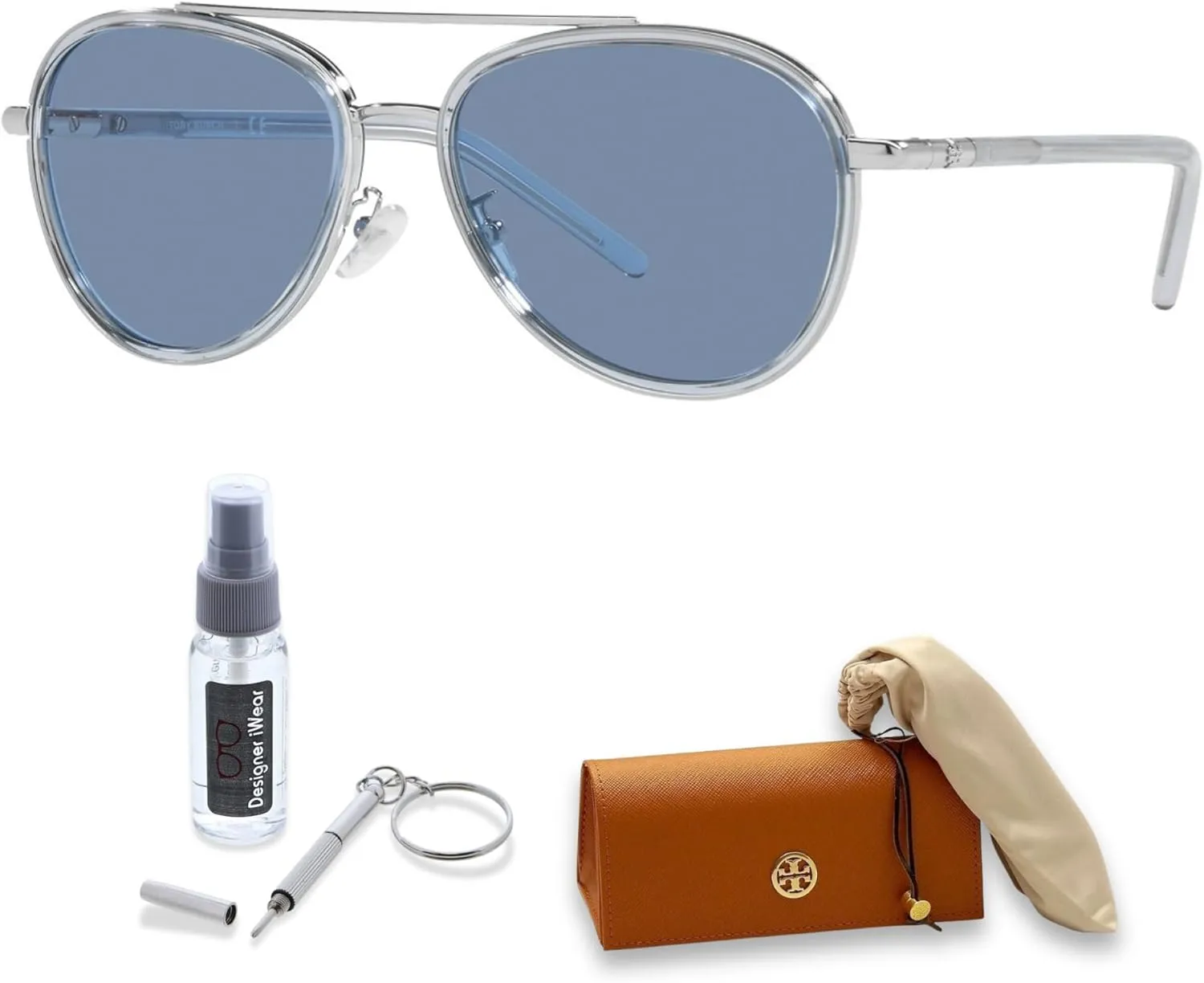 Tory Burch TY6089 Aviator Sunglasses for Women   BUNDLE With Designer iWear Eyewear Kit