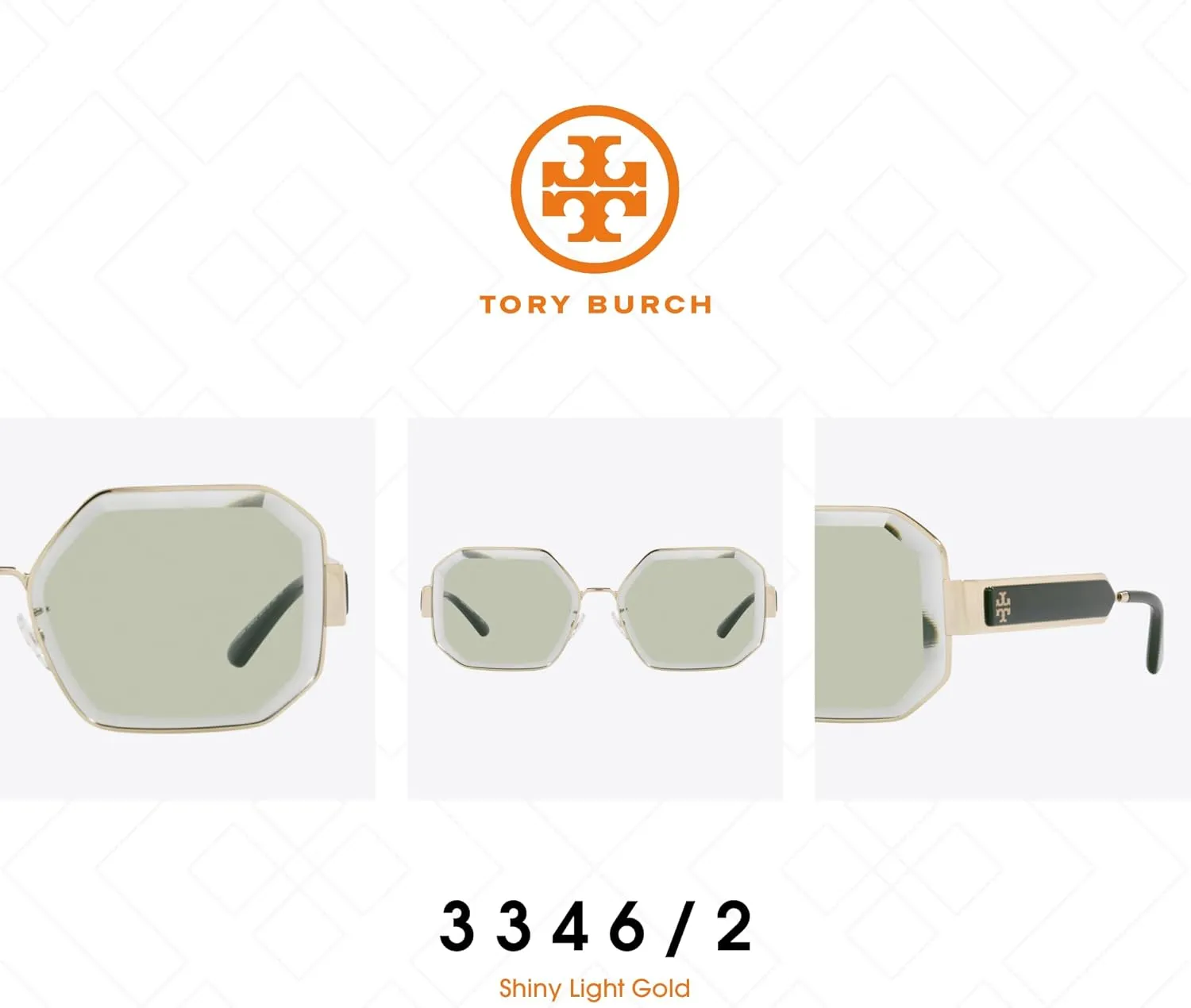 Tory Burch TY6094 Metal Hexagon Sunglasses for Women   BUNDLE With Designer iWear Eyewear Kit