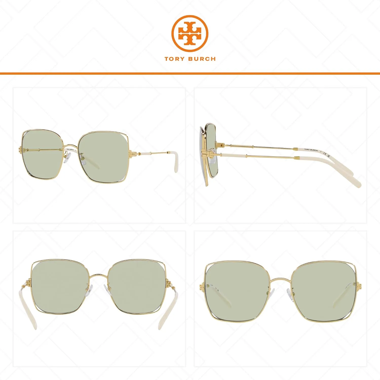 Tory Burch TY6097 Square Sunglasses for Women   BUNDLE With Designer iWear Eyewear Kit