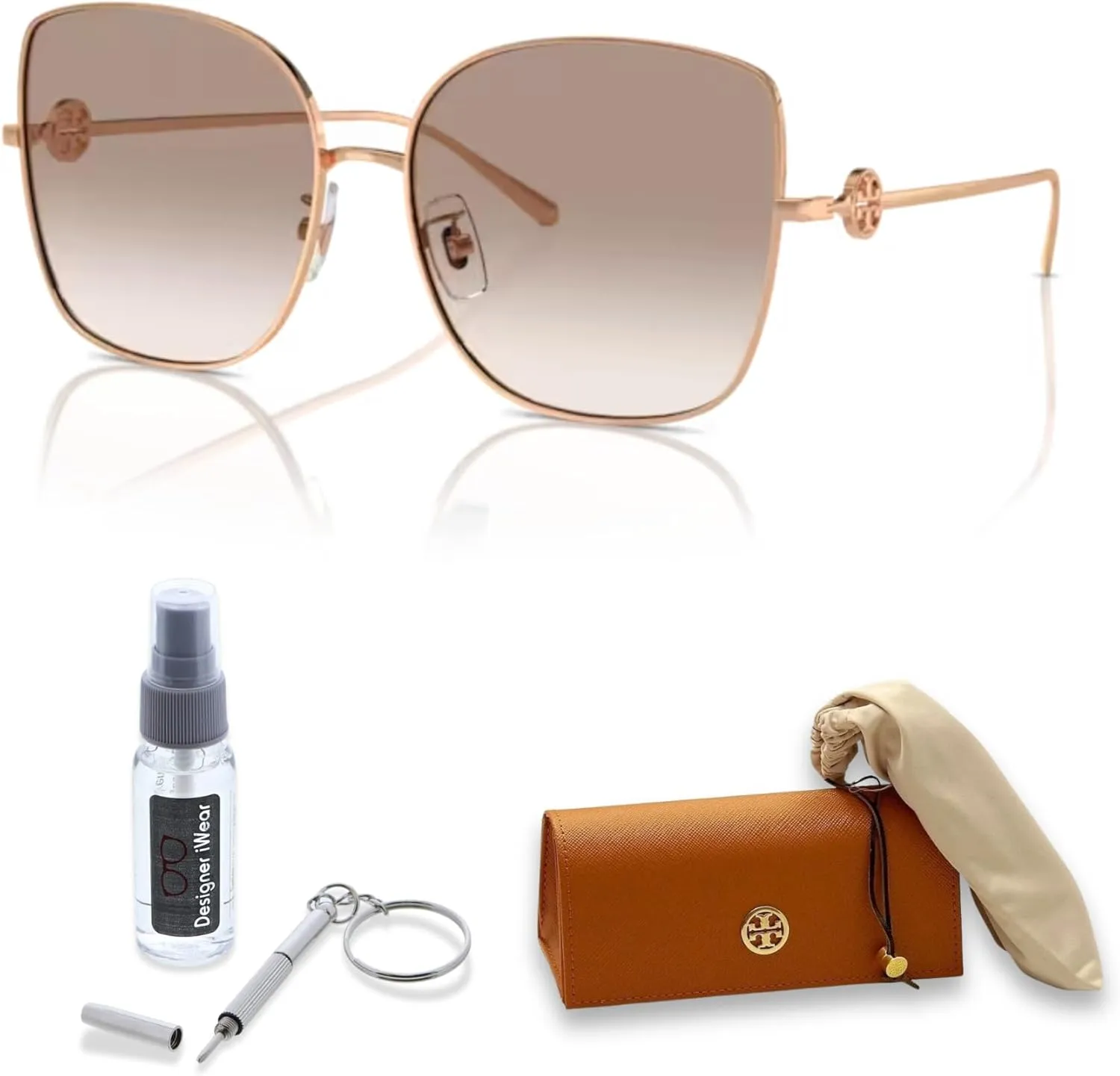 Tory Burch TY6106D Cateye Sunglasses for Women   BUNDLE With Deisgner iWear Complimentary Eyewear Kit