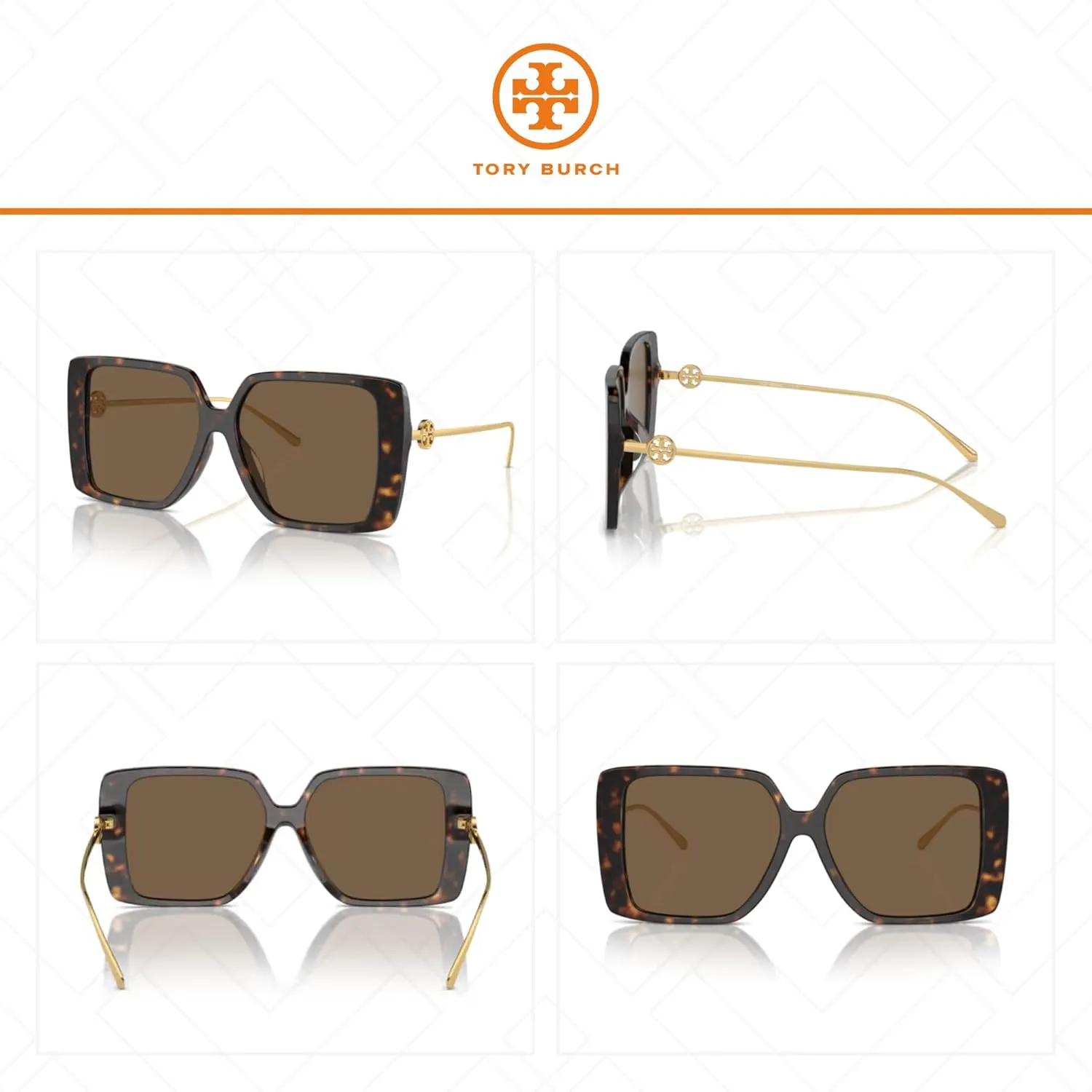 Tory Burch TY7205D Low Bridge Fit Irregular Sunglasses for Women   BUNDLE With Designer iWear Complimentary Eyewear Kit