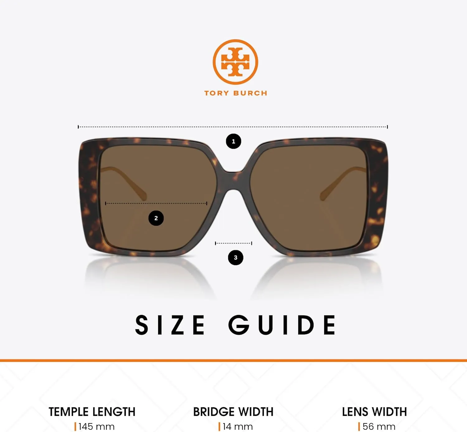 Tory Burch TY7205D Low Bridge Fit Irregular Sunglasses for Women   BUNDLE With Designer iWear Complimentary Eyewear Kit