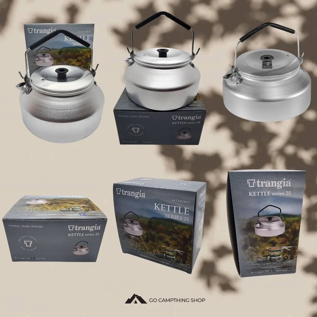 Trangia Kettle Series 25 Large 0.9L Aluminium Lightweight for Camping Outdoor Glamping Hiking