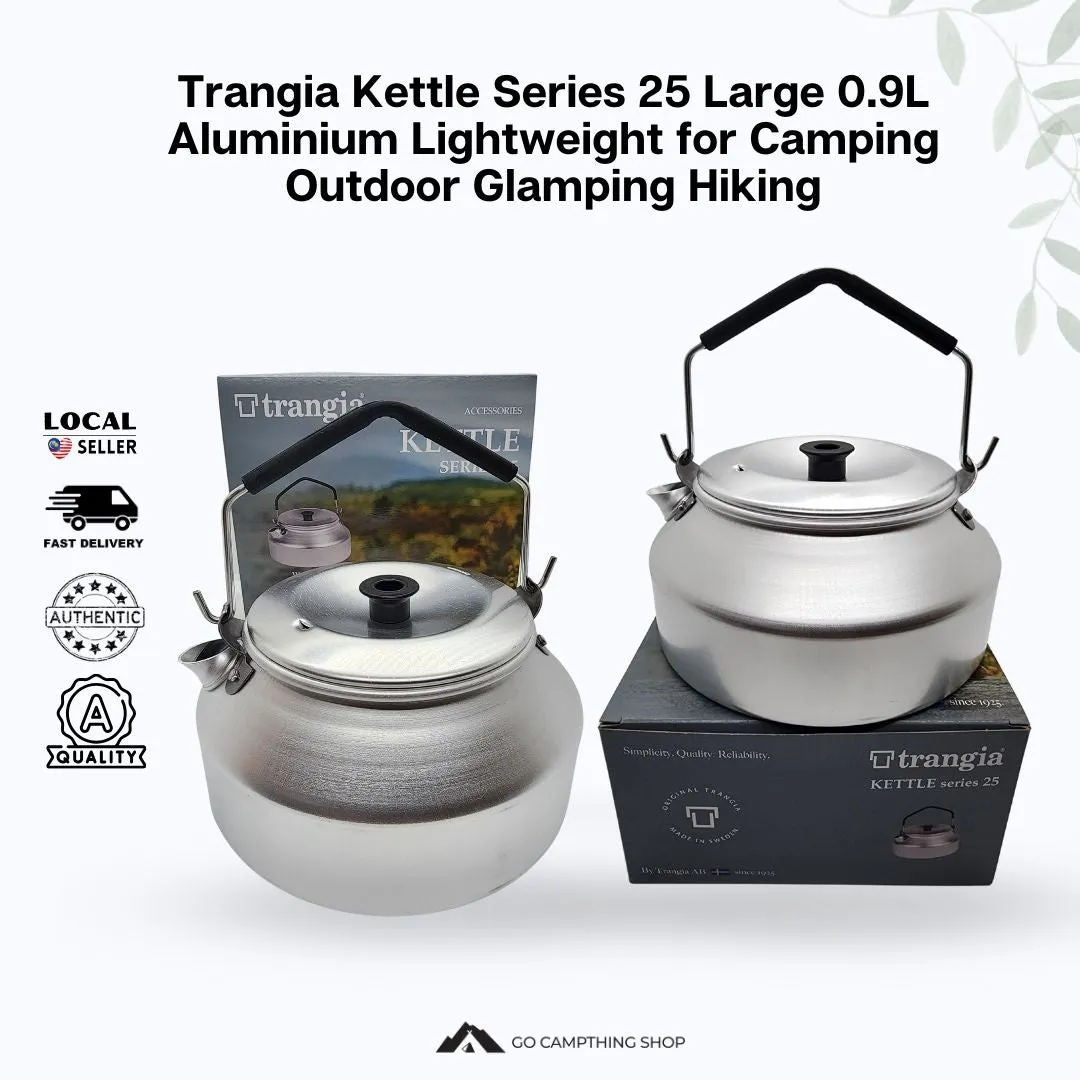 Trangia Kettle Series 25 Large 0.9L Aluminium Lightweight for Camping Outdoor Glamping Hiking