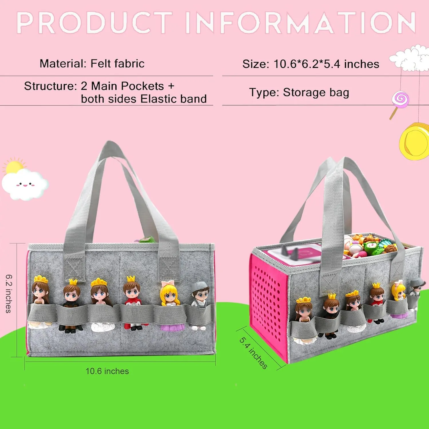 Travel Carrying Case Compatible with Toniebox Audio Player Starter Set,Educational Musical Toy Storage Bag Folding Hand Bag for Tonies Figurines