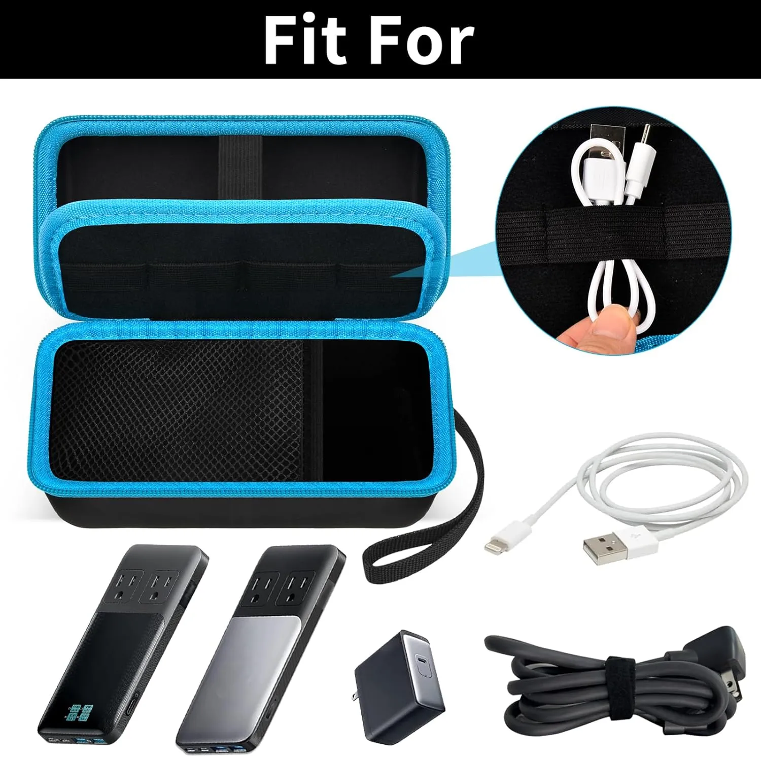 Travel Case for Anker 727/ Prime 6-in-1 USB C Charging Station (GaNPrime 101W), Power Strip Organizer Bag for Cables and Accessories - Blue (Box Only)