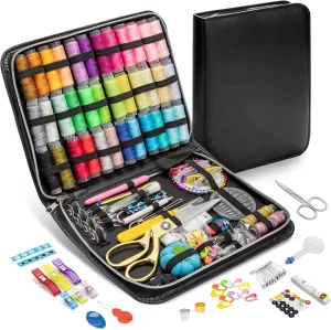 Travel Sewing Kit, 229Pcs for Grandma Mom Proffessional Beginner Starter Traveler, Small Stitching Kit Contains Needles Thread Scissors Measure Tape Thimble Etc.