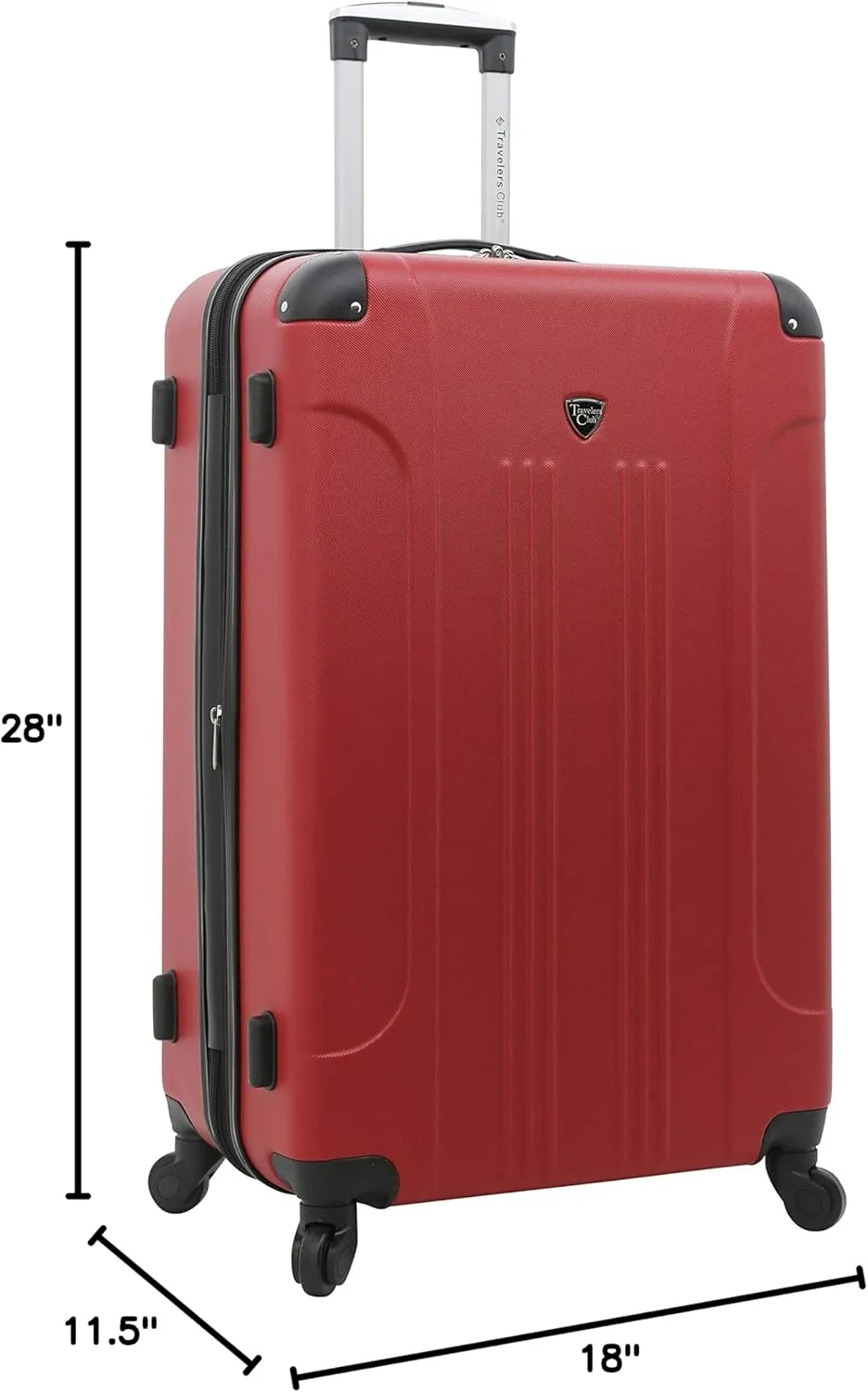 Travelers Club Chicago Hardside Expandable Spinner Luggage, Red, 5 Piece Set