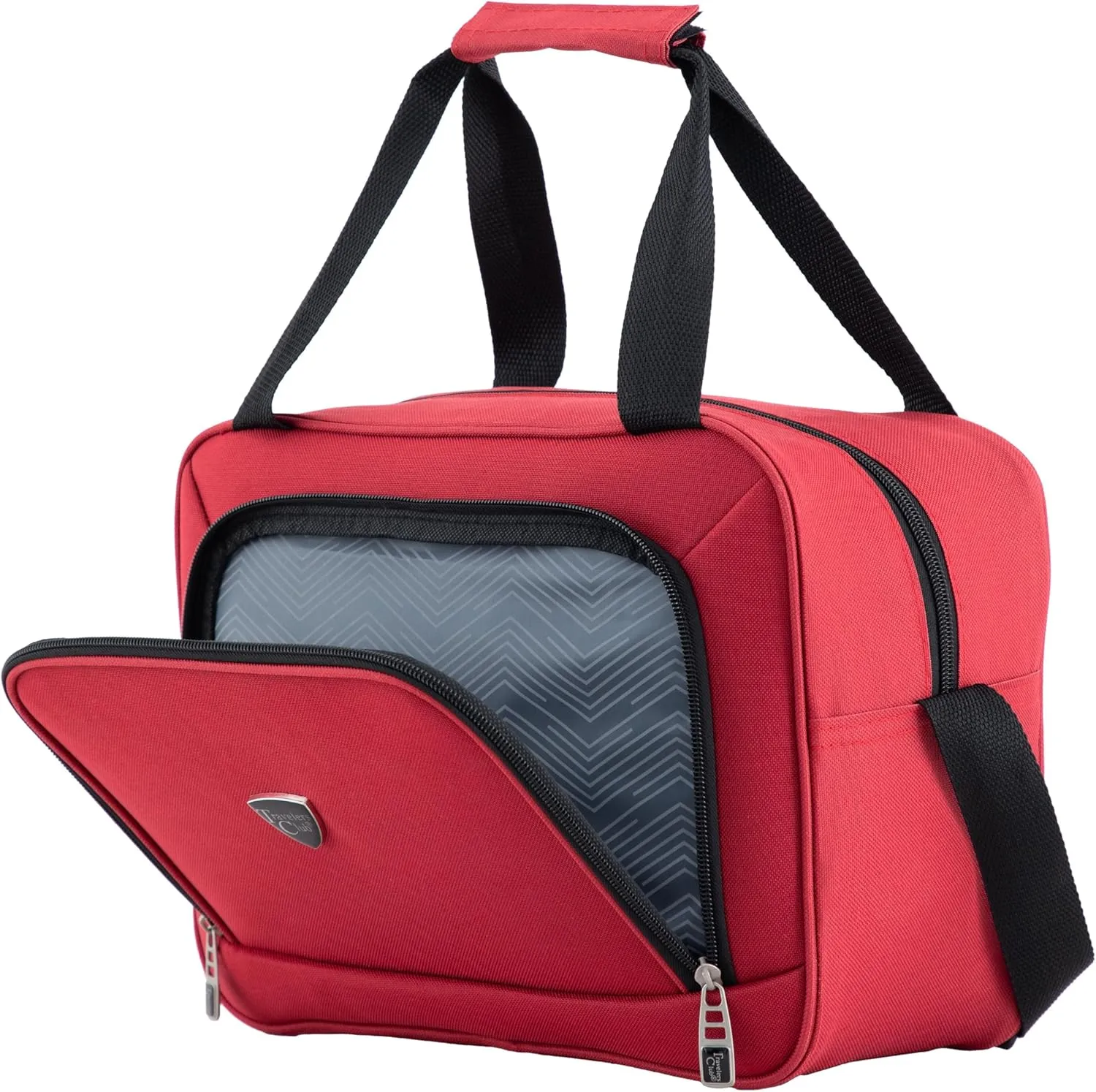 Travelers Club Chicago Hardside Expandable Spinner Luggage, Red, 5 Piece Set