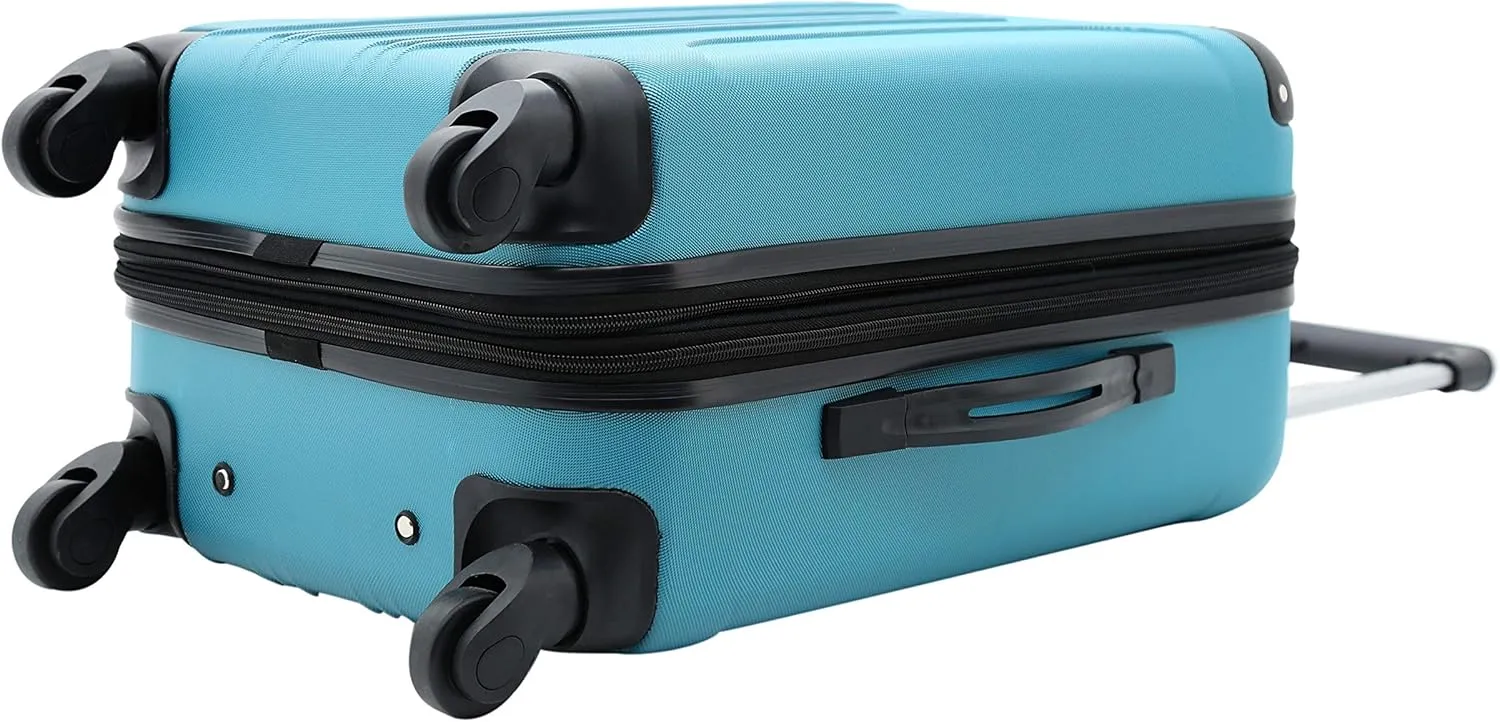 Travelers Club Chicago Hardside Expandable Spinner Luggage, Teal, 5 Piece Set