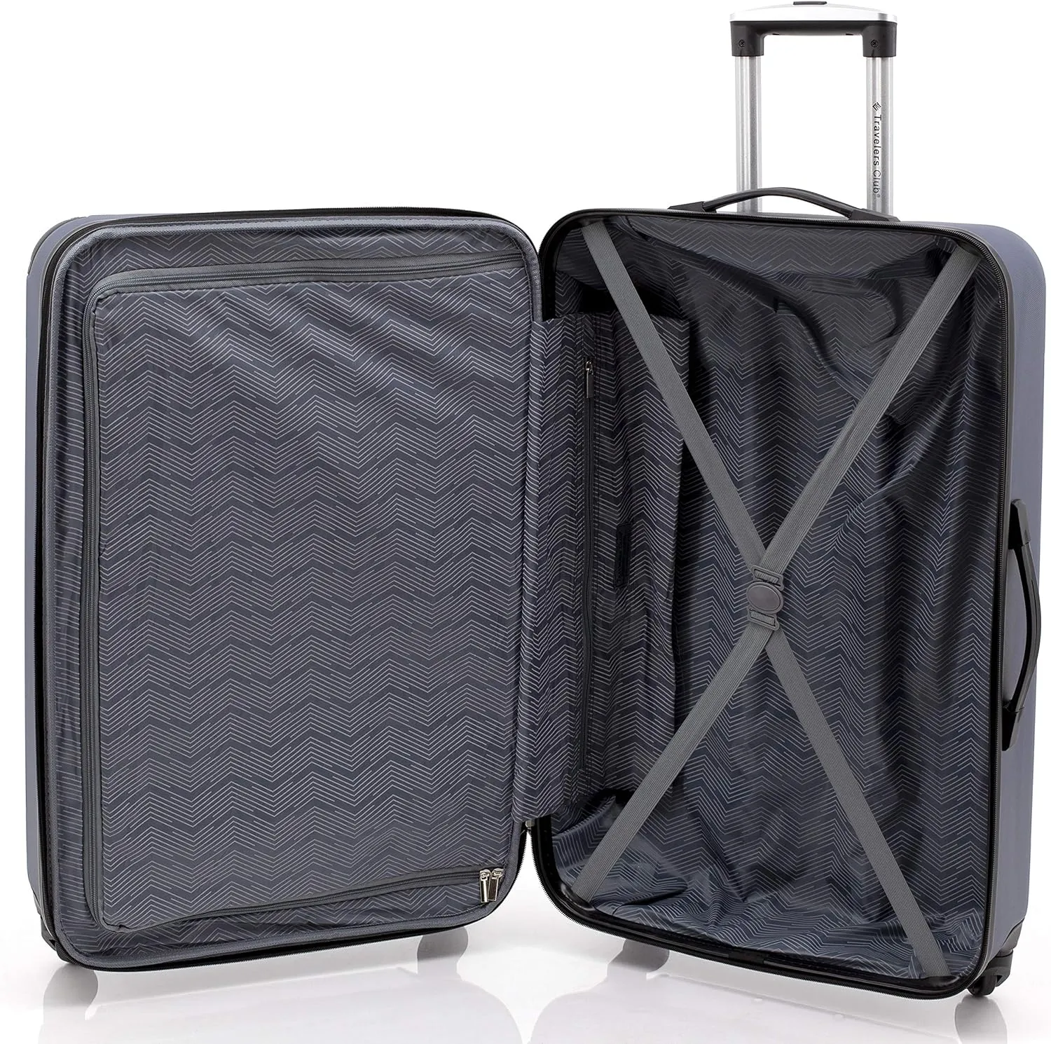 Travelers Club Chicago Hardside Expandable Spinner Luggages, Navy Blue, 5 Piece Set, TCL-77995-410