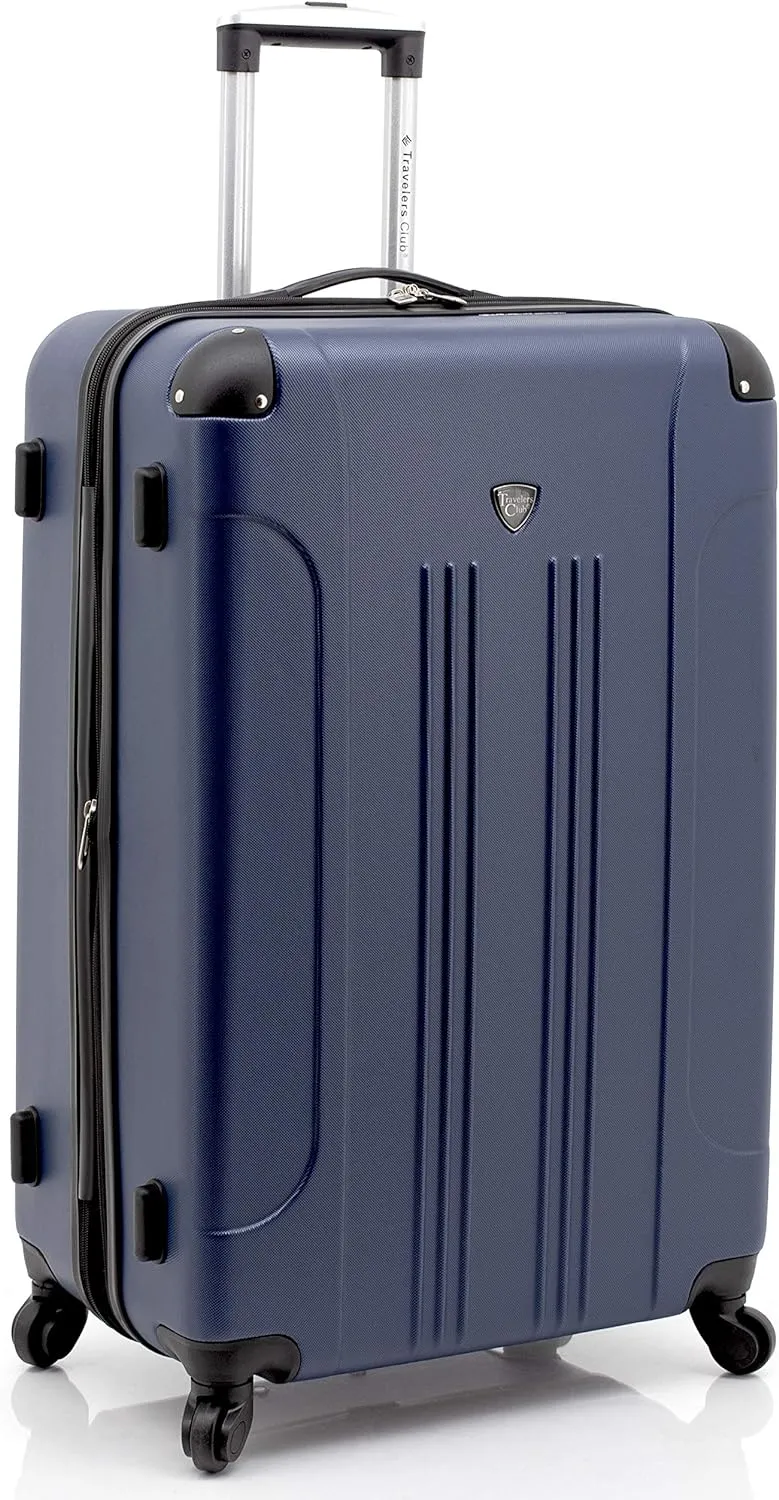 Travelers Club Chicago Hardside Expandable Spinner Luggages, Navy Blue, 5 Piece Set, TCL-77995-410