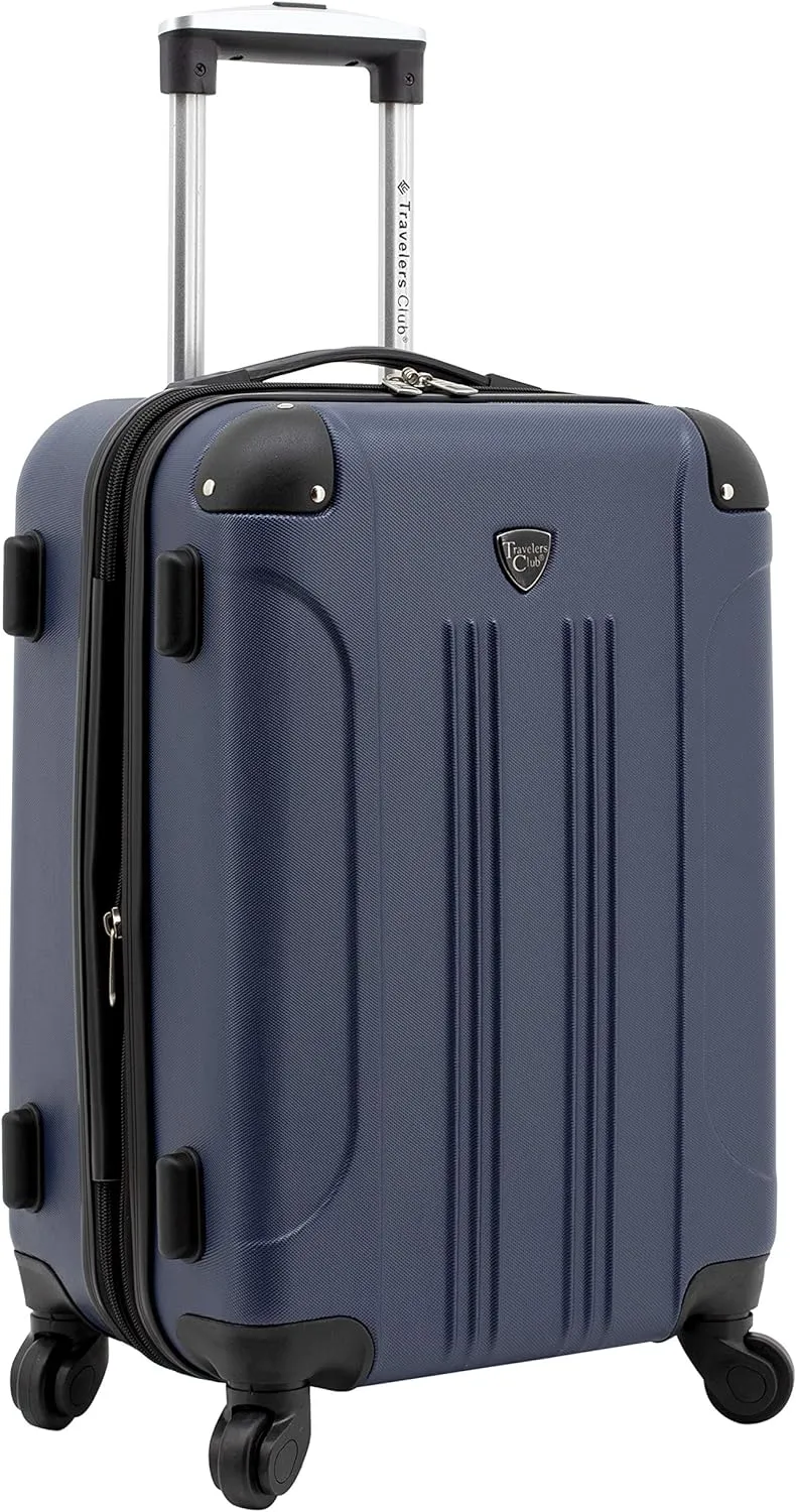 Travelers Club Chicago Hardside Expandable Spinner Luggages, Navy Blue, 5 Piece Set, TCL-77995-410