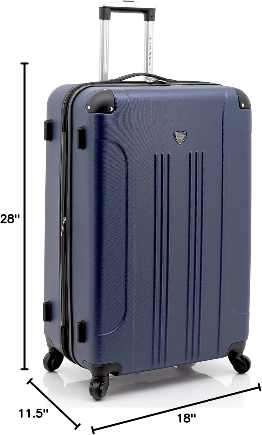 Travelers Club Chicago Hardside Expandable Spinner Luggages, Navy Blue, 5 Piece Set, TCL-77995-410