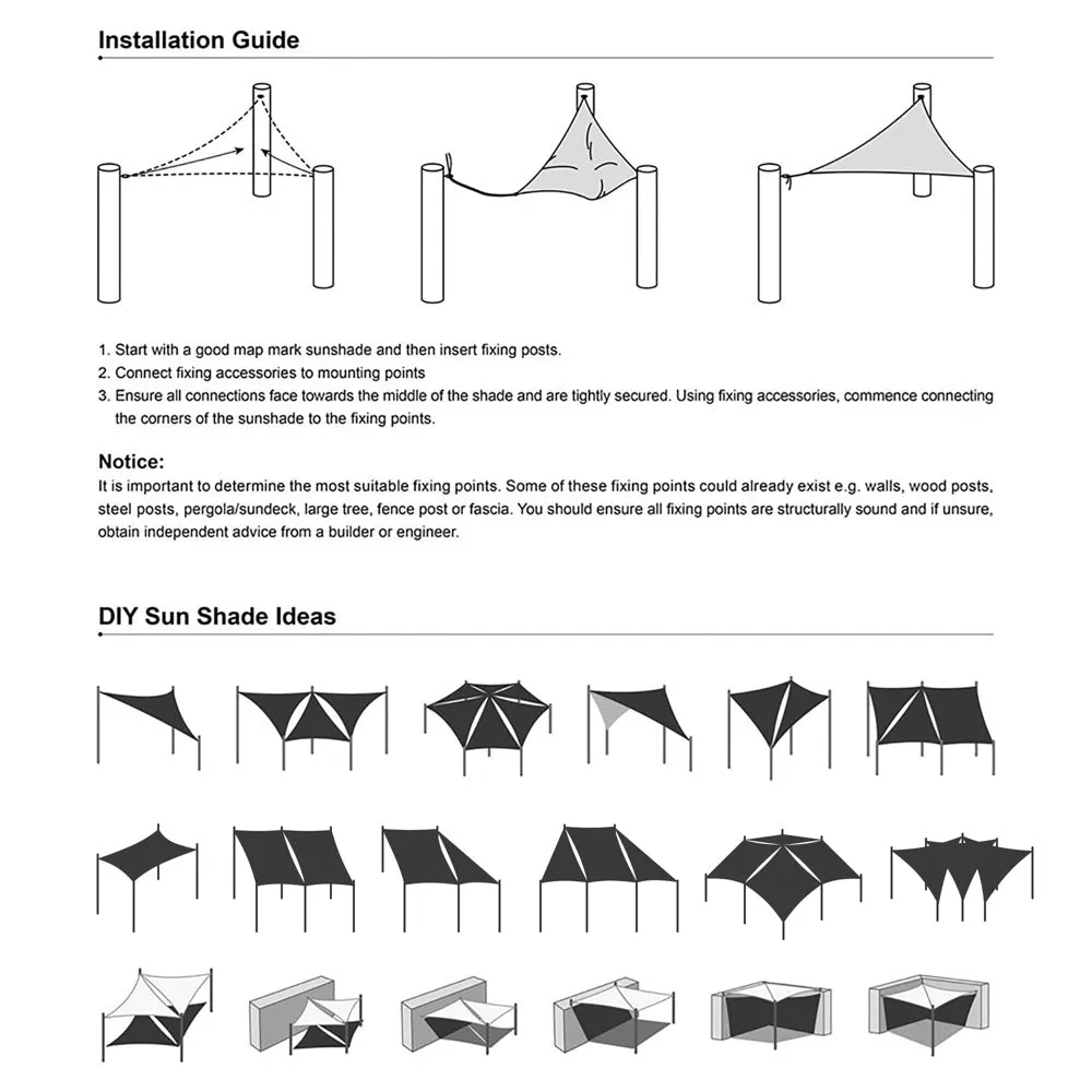 Triangle Sun Shade Patio Shade Sail Deck Shade 11x11x11