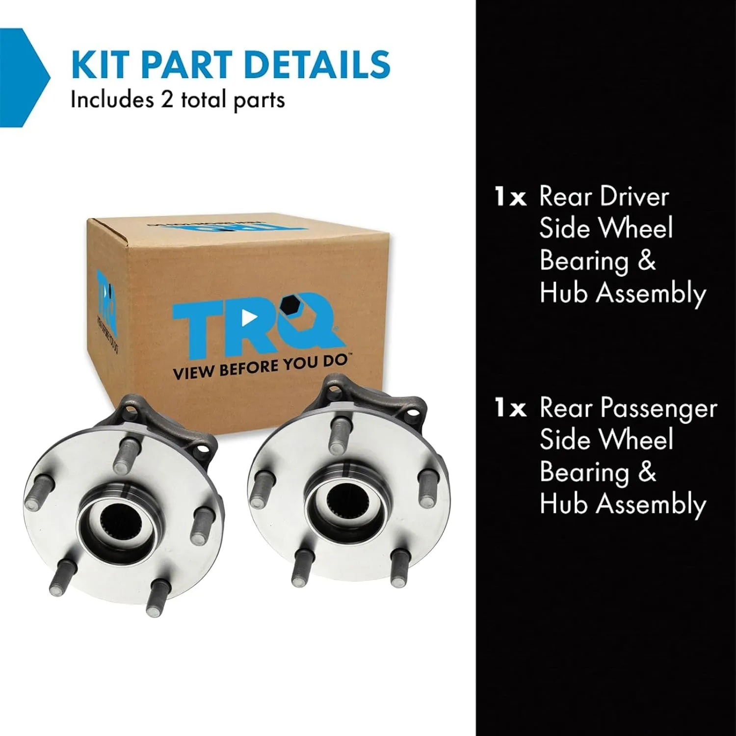 TRQ Rear Wheel Hub Bearings Assembly Set Compatible with 2019-2021 Subaru Ascent 2019 Forester 2015-2021 Legacy Outback 2015-2019 WRX WRX STI