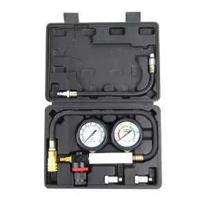 TU-21 Engine Cylinder Leak Down Tester Kit, Automotive Engine Compression Leakage Test Kit for Cars Trucks Motorcycles (Black)