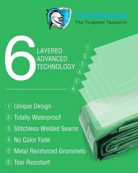 TUFFPAULIN 40FT X 30FT 150 GSM GREEN HAY COVERS HEAVY DUTY TARPAULIN-TIRPAL