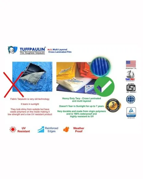 TUFFPAULIN HAY COVERS TARPAULIN-TIRPAL 200GSM (40FTX40FT, TRANSPARENT)