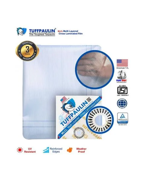 TUFFPAULIN HAY COVERS TARPAULIN-TIRPAL 200GSM (40FTX40FT, TRANSPARENT)