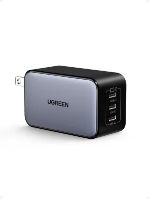 UGREEN 65W USB-C Charger Block, Nexode 3-Port Type-C GaN Charger USB C Power Adapter Fast Charging Compatible with iPhone 16/15, Galaxy S24/S23, MacBook Pro/Air, iPad Pro/Air, Pixel 9/8, Steam Deck