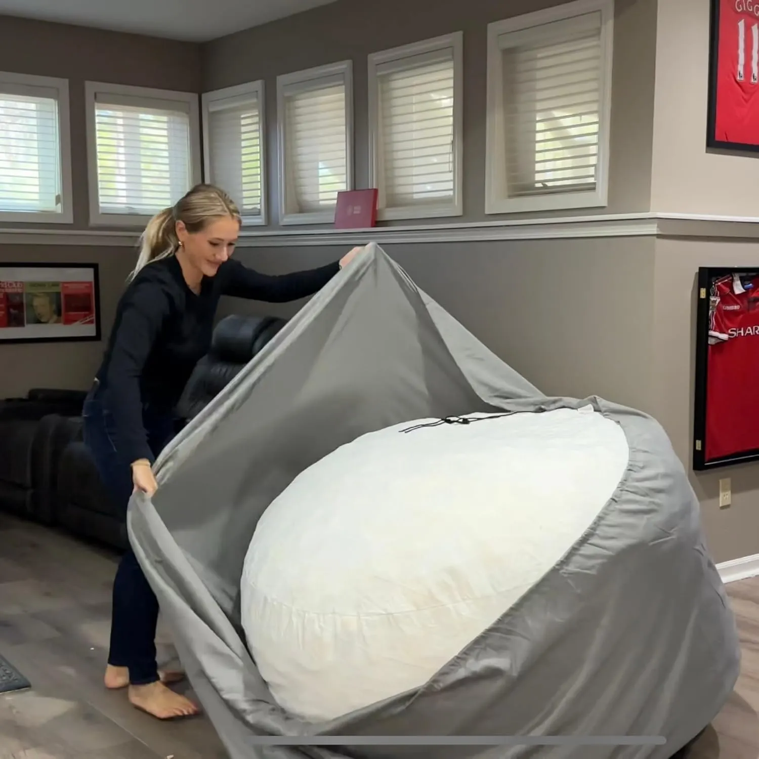 ULTIMATE SACK - SackGuard Universal Water Resistant Liner Cover for All Bean Bag Chairs - Protect Your Bean Bag Chair, Draw String, 2 (X-Large)