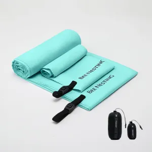 Ultralight Quick Dry Towels in XLarge & Small Sizes with Compact Packable Pocket Microfiber Towel for Backpacking Travel Beach Hiking Swimming Sports & Yoga (Mint Green 2 Set)