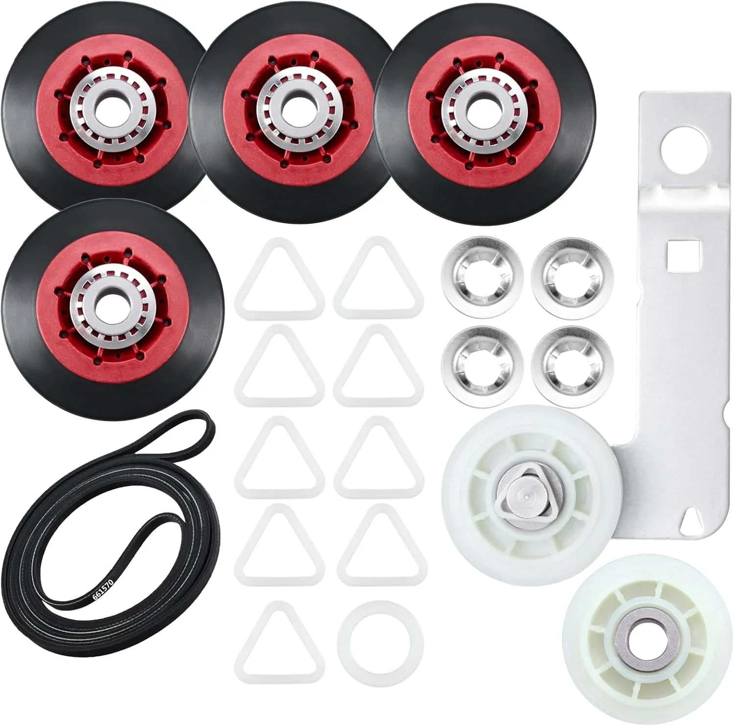 Upgrade 4392067 Dryer Repair Kit with 661570 Dryer Drum Belt & W10837240 Dryer Idler Pulley - Replacement Part for Whirlpool Kitchen-Aid Kenmore Maytag Amana Replaces 4392067VP AP3109602 80047 587637