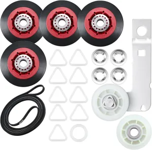 Upgrade 4392067 Dryer Repair Kit with 661570 Dryer Drum Belt & W10837240 Dryer Idler Pulley - Replacement Part for Whirlpool Kitchen-Aid Kenmore Maytag Amana Replaces 4392067VP AP3109602 80047 587637