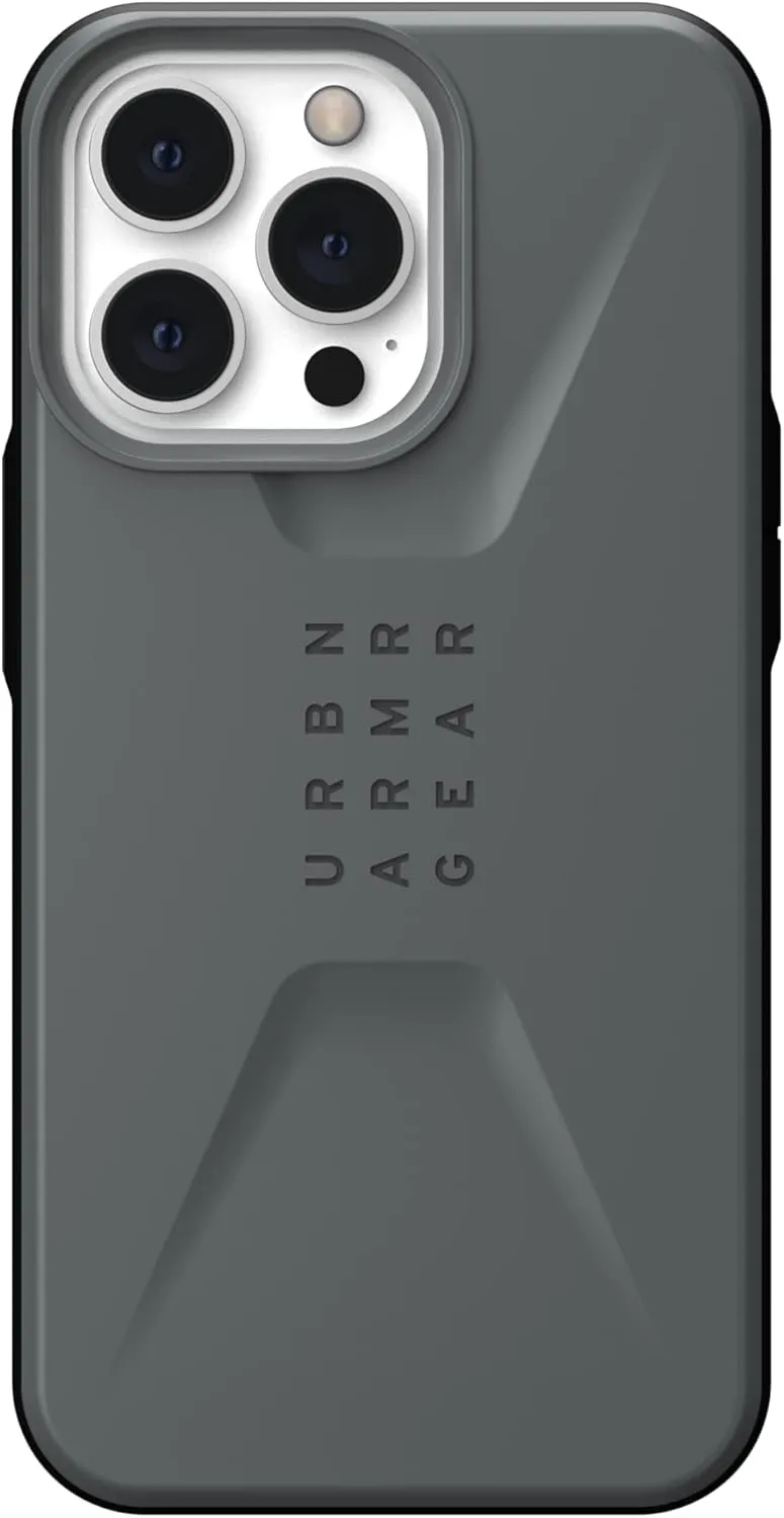 URBAN ARMOR GEAR UAG Designed for iPhone 13 Pro Case Grey Silver Sleek Ultra-Thin Shock-Absorbent Civilian Protective Cover, [6.1 inch Screen]