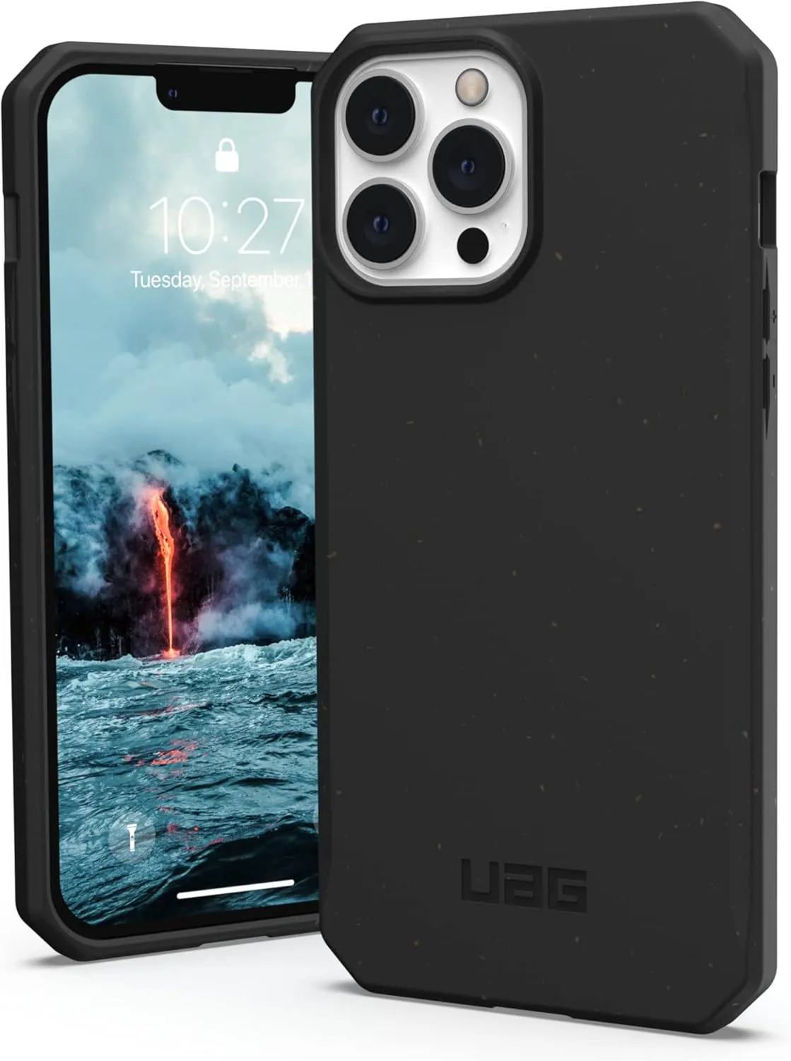 URBAN ARMOR GEAR UAG Designed for iPhone 13 Pro Max Case Black 100% Mindful Eco-Friendly Rugged Ultra Slim Outback Protective Cover, [6.7 inch Screen]