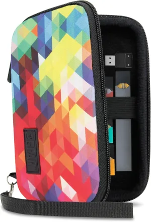 USA GEAR Vape Case - Vape Pen Case with eCigarette and Pod Travel Storage Water Resistant, Wrist Strap, Compact Design, Hard Shell Exterior - Compatible with Vape Pens and More - Geometric (Case Only)
