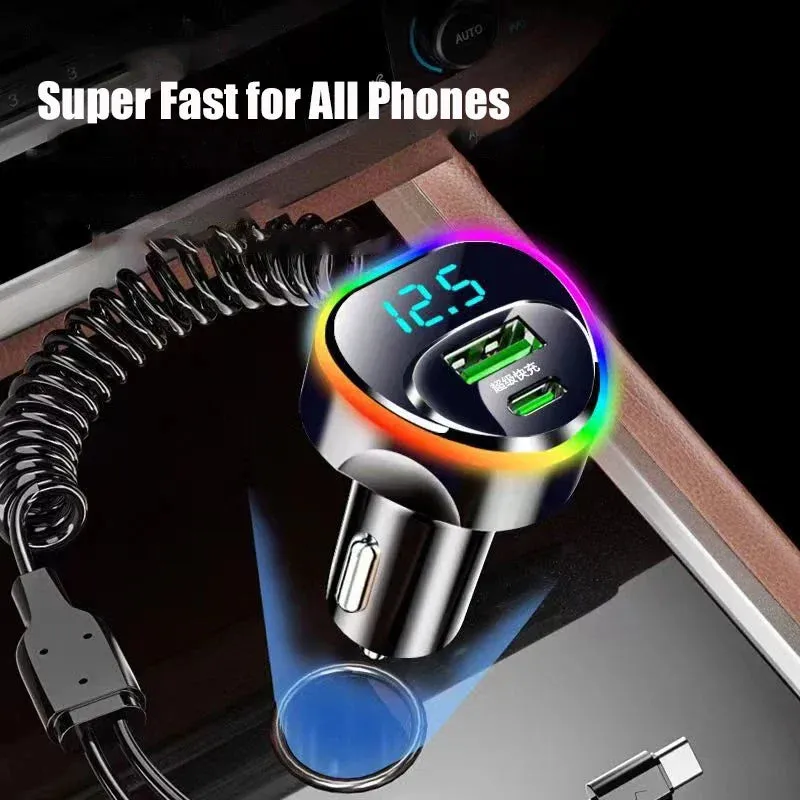 USB C Car Phone Charger Adapter with Cable